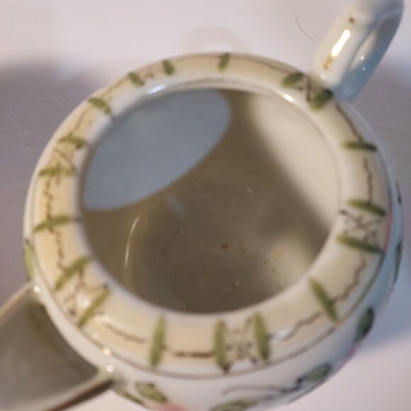 Sugar Bowl & Creamer Hand Painted Japanese Porcelain Made In Japan Vintage - Picture 6 of 11